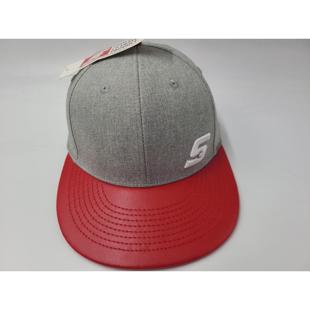 Snap-On Tools K-Products Leather Brim Snapback Hat Cap Casual Men Women Gray Red